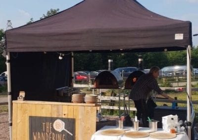 Streetfood Setup with gazebo portable pizza ovens