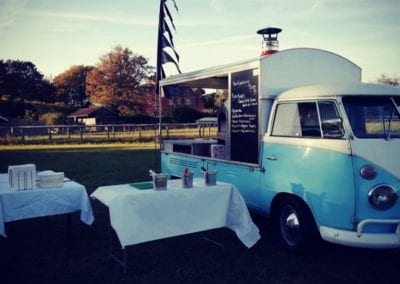 VW Pizza Van set up at an event